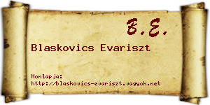 Blaskovics Evariszt névjegykártya
